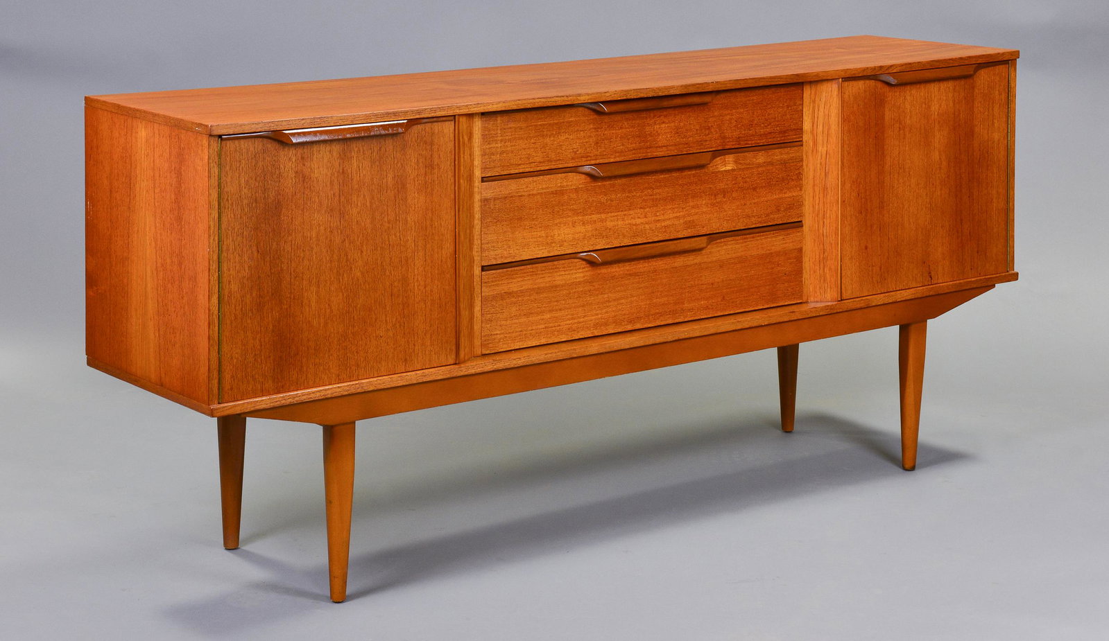 Mid Century Modern Teak Sideboard - Argosy: Danish Modern Credenza by Argosy - 30 in tall x 65 x17