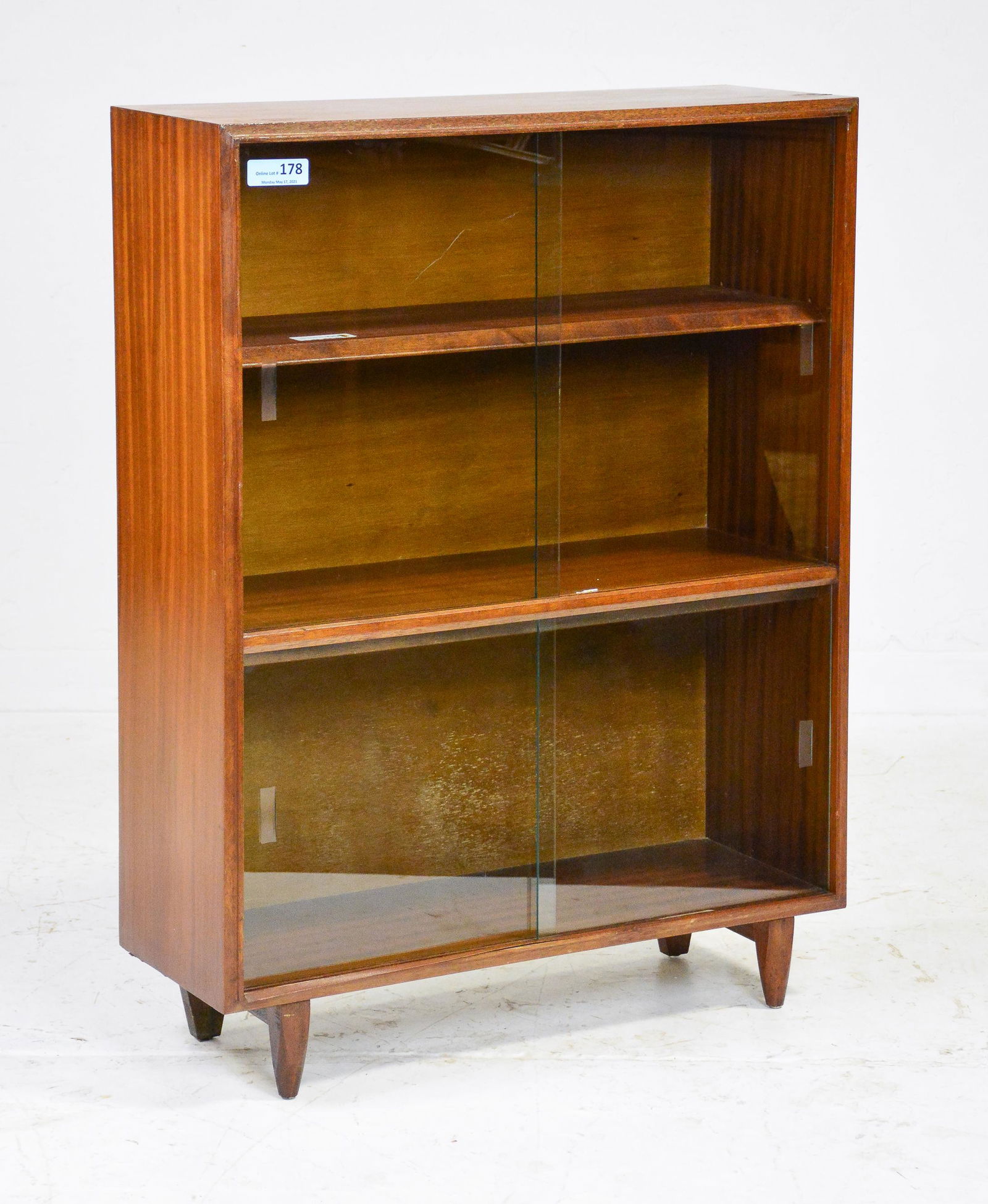 Mid Century Modern Glass Door Bookcase (1 of 3)