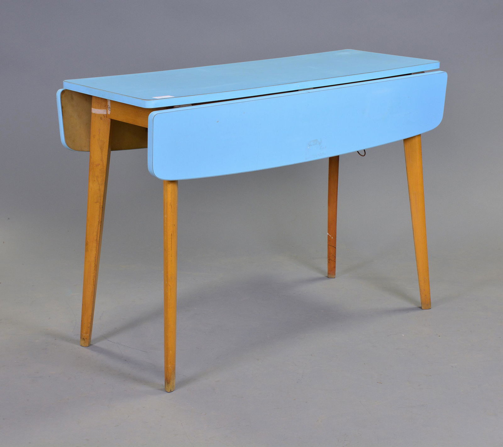 Drop Leaf Laminate Mid Century Table: Drop Leaf Laminate Mid Century Table - 30 in tall x 42 x 30 when fully open