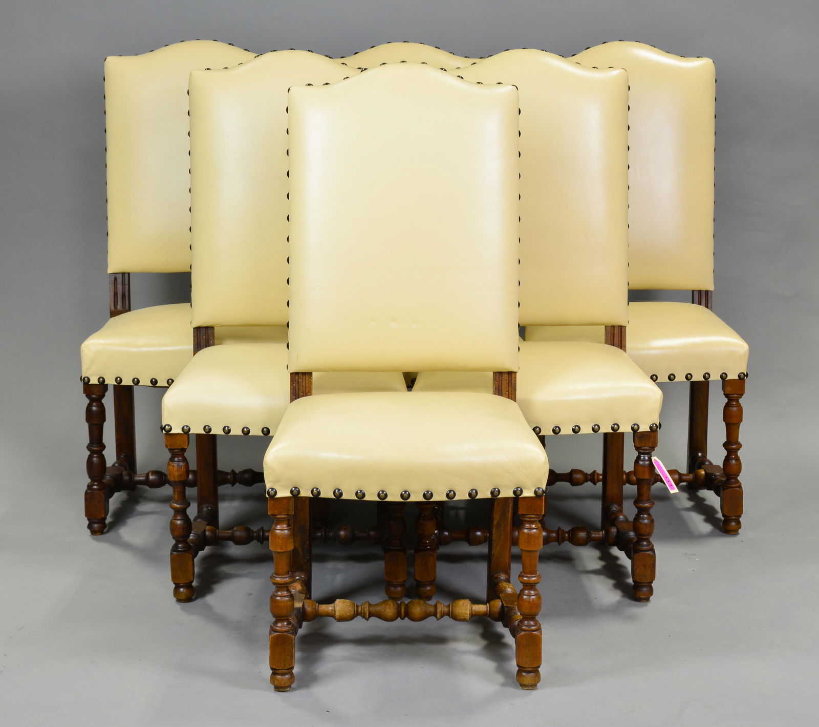 Set Of 6 Louis XIII Style Leather Chairs (1 of 5)