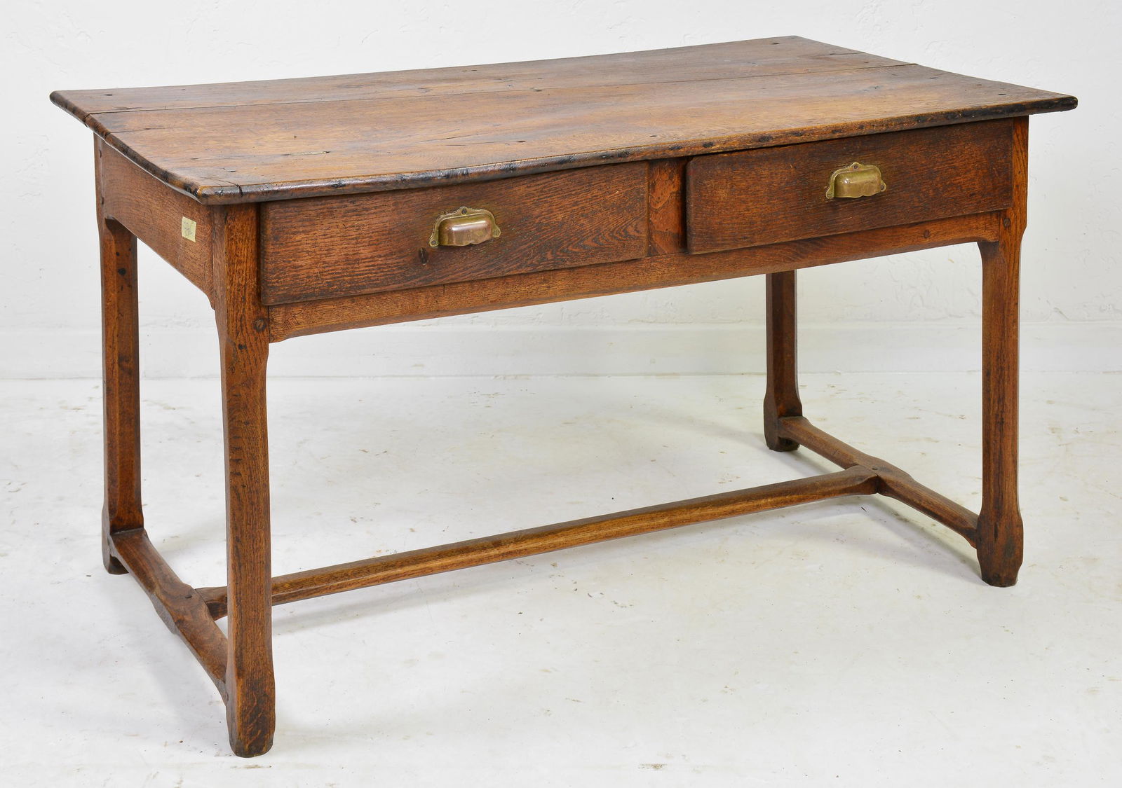 French 2 Drawer Oak Table (1 of 6)