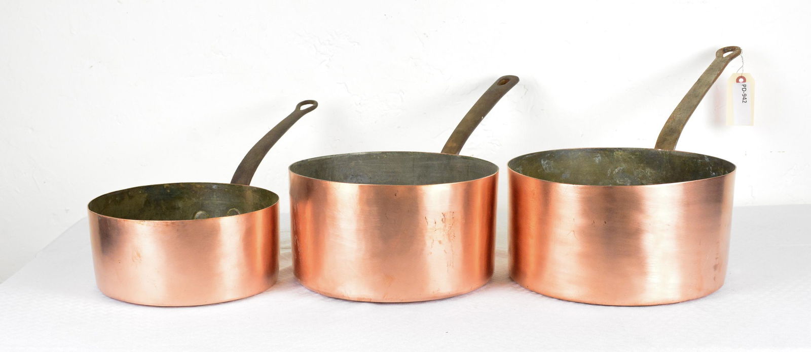 Set of 3 Large French Copper Sauce Pans (1 of 3)