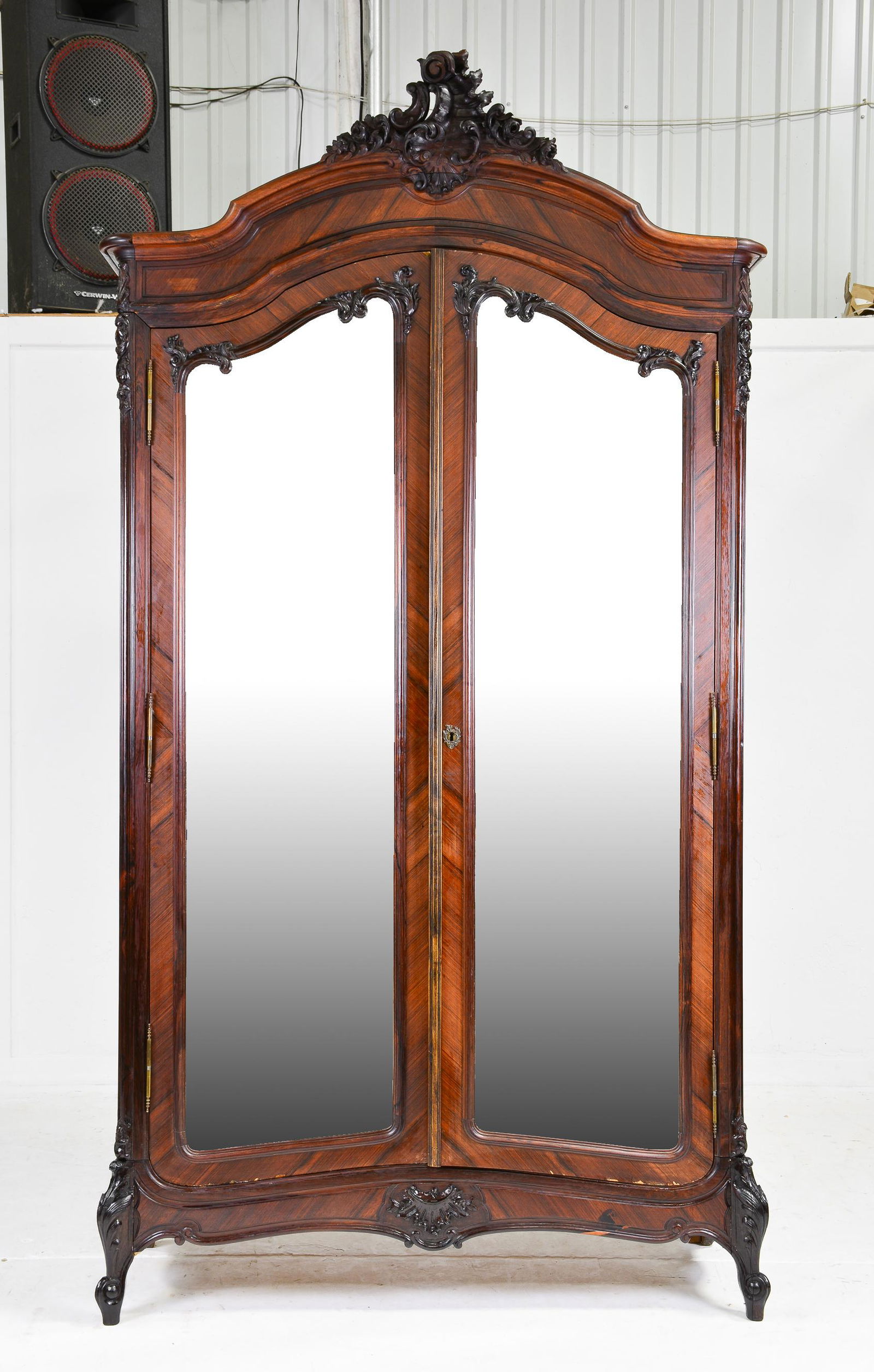 Large Louis XV Style Double Mirror Door Armoire (1 of 10)