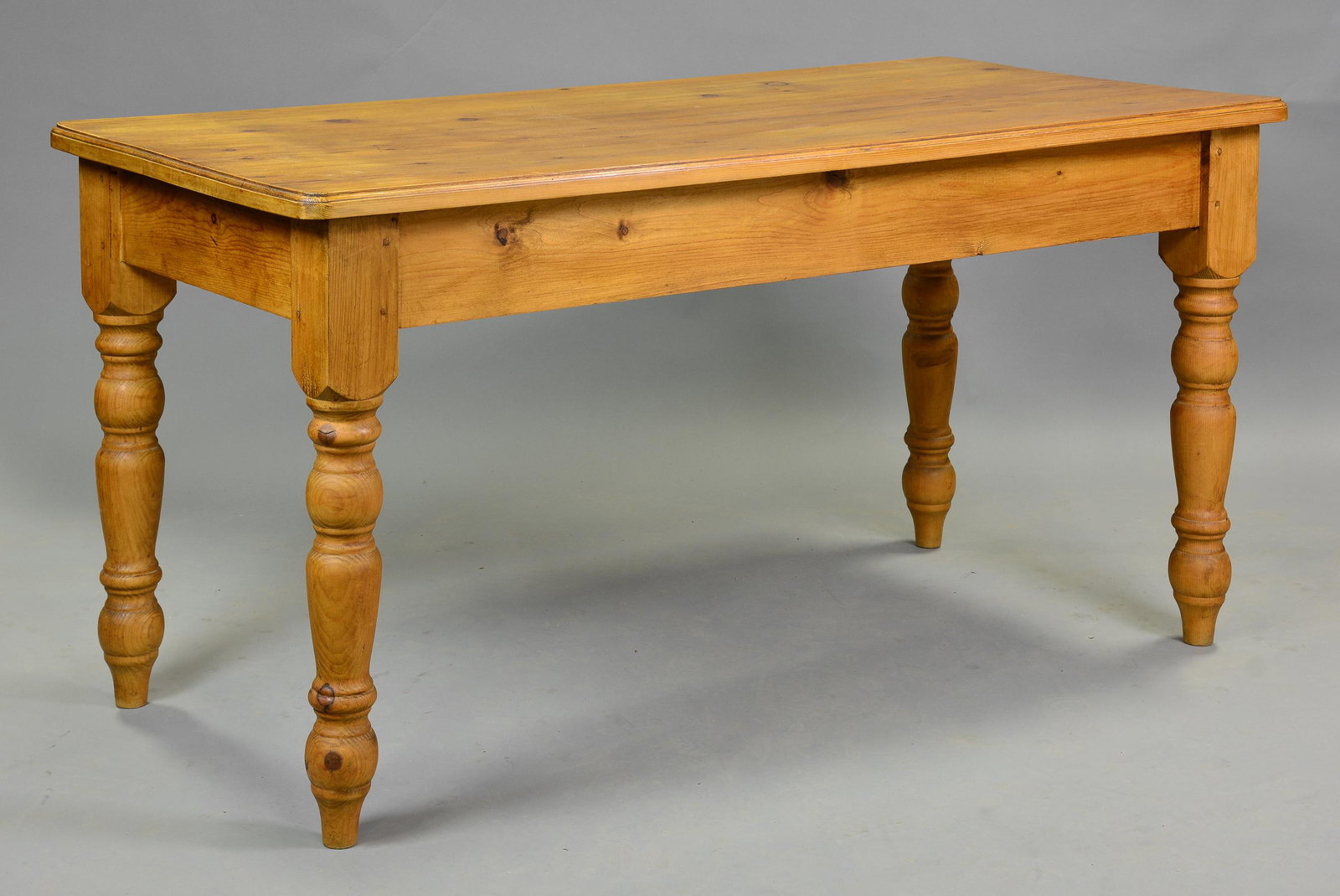 Pine Farmhouse Table with Turned Legs (1 of 3)