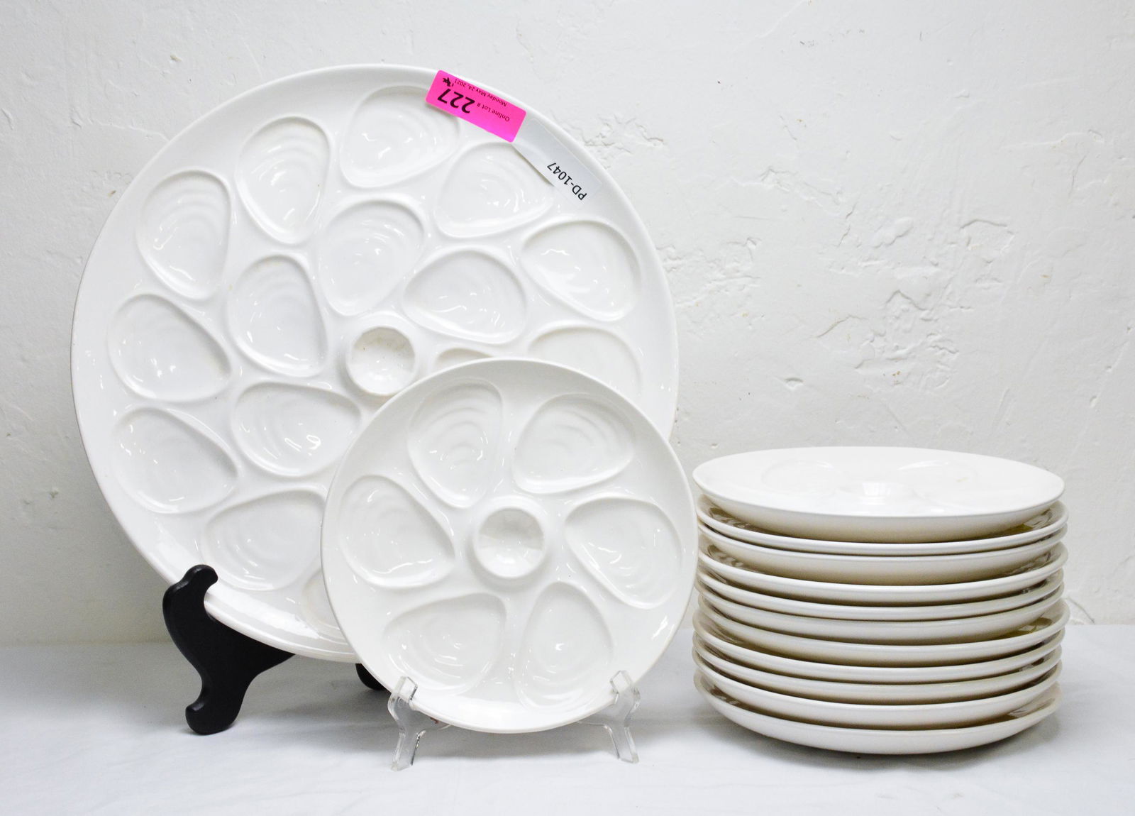13 Piece Set of White Oyster Plates (1 of 2)