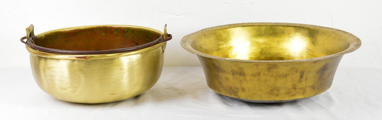 Polished Brass Basin and Brass Bowl (1 of 4)