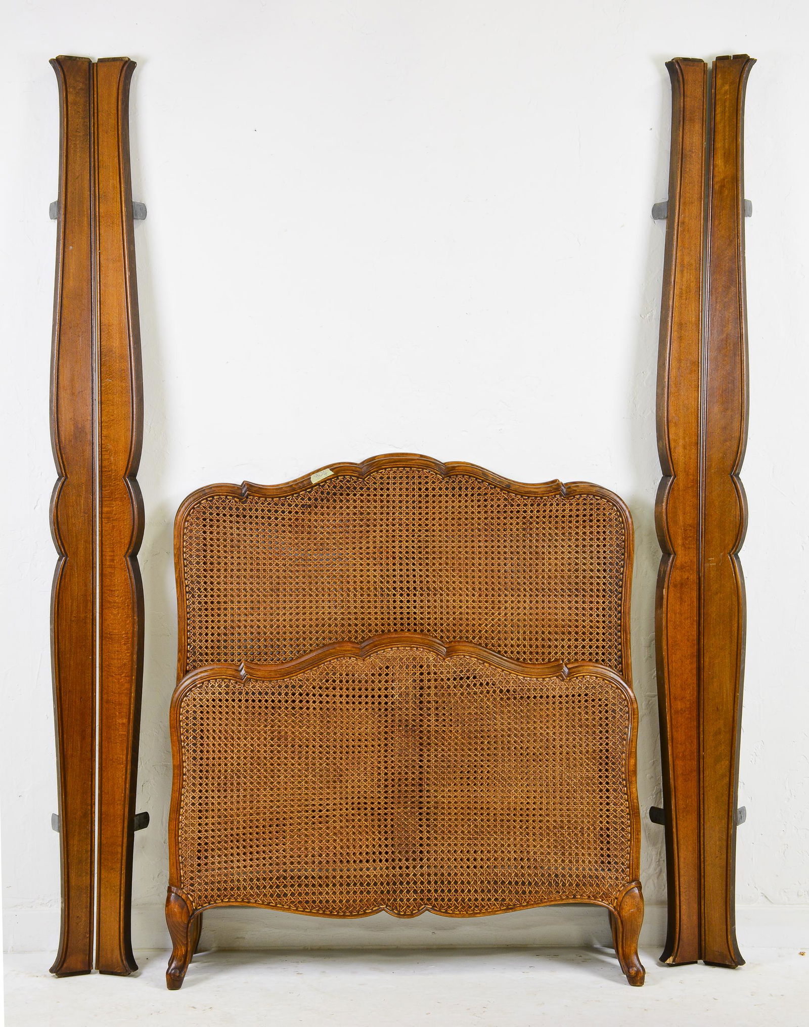 Pair of Louis XV Style Double Caned Beds (1 of 4)