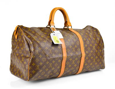 Louis Vuitton Keepall Bandouliere 55 -  Monogram Canvas: Genuine Pre-Owned Louis Vuitton Keepall Bandouliere 55 in Brown Monogram Canvas in AB condition. Date Code is 832SP Measurements: 55*28*25cm (Length * Height * Width). This lot includes a certificate