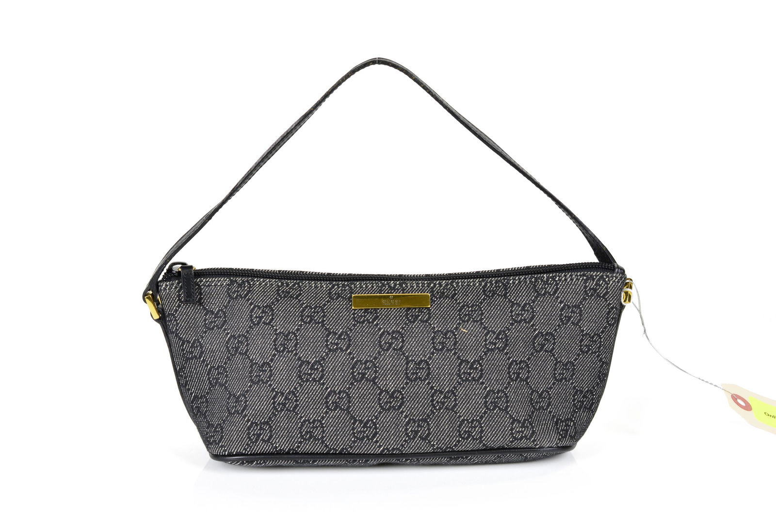 Gucci Accessory Pouch  in Black Leather Denim Canvas (1 of 5)