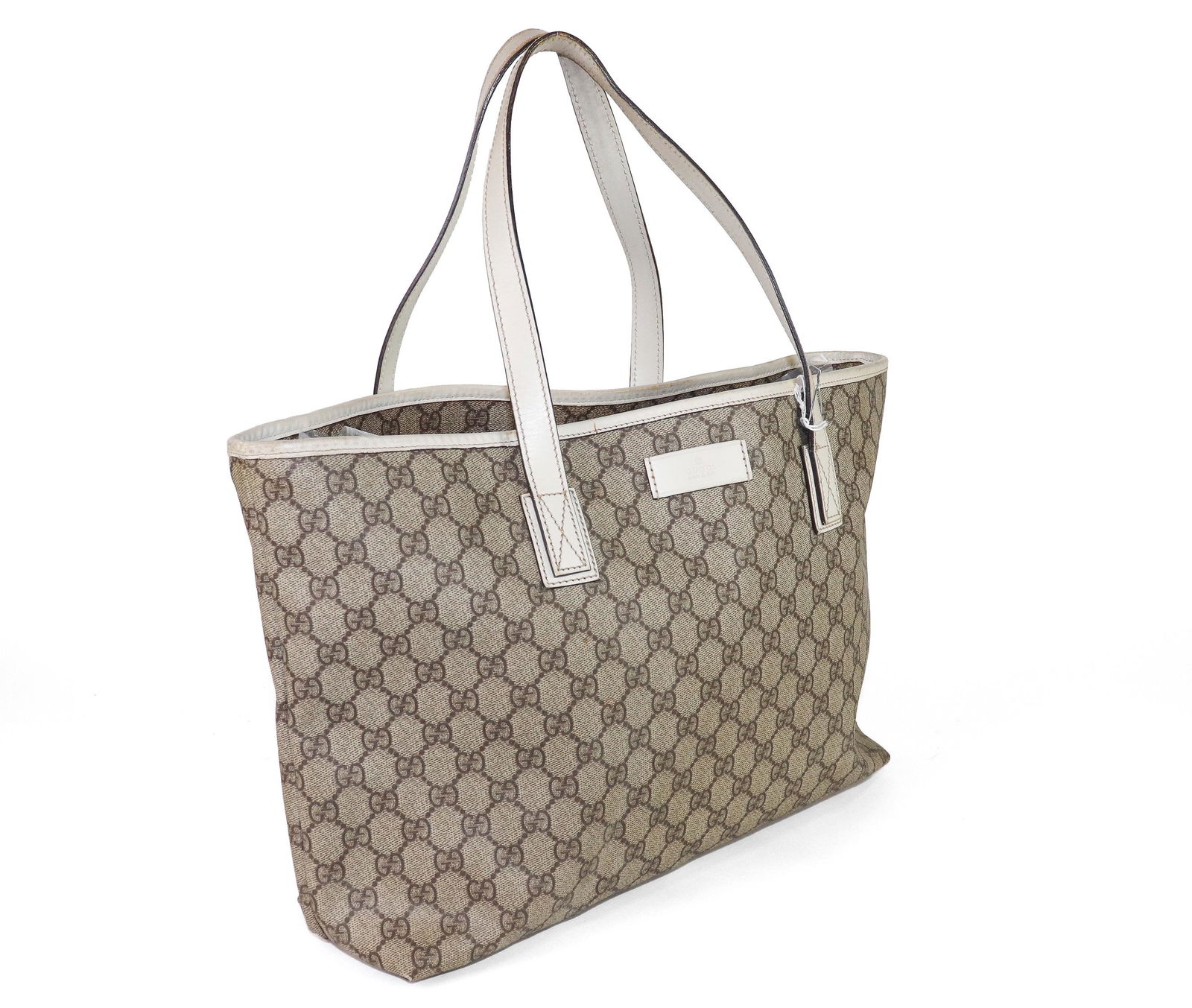 Gucci Tote  GM in Ivory Leather Supreme Coated Canvas (1 of 10)