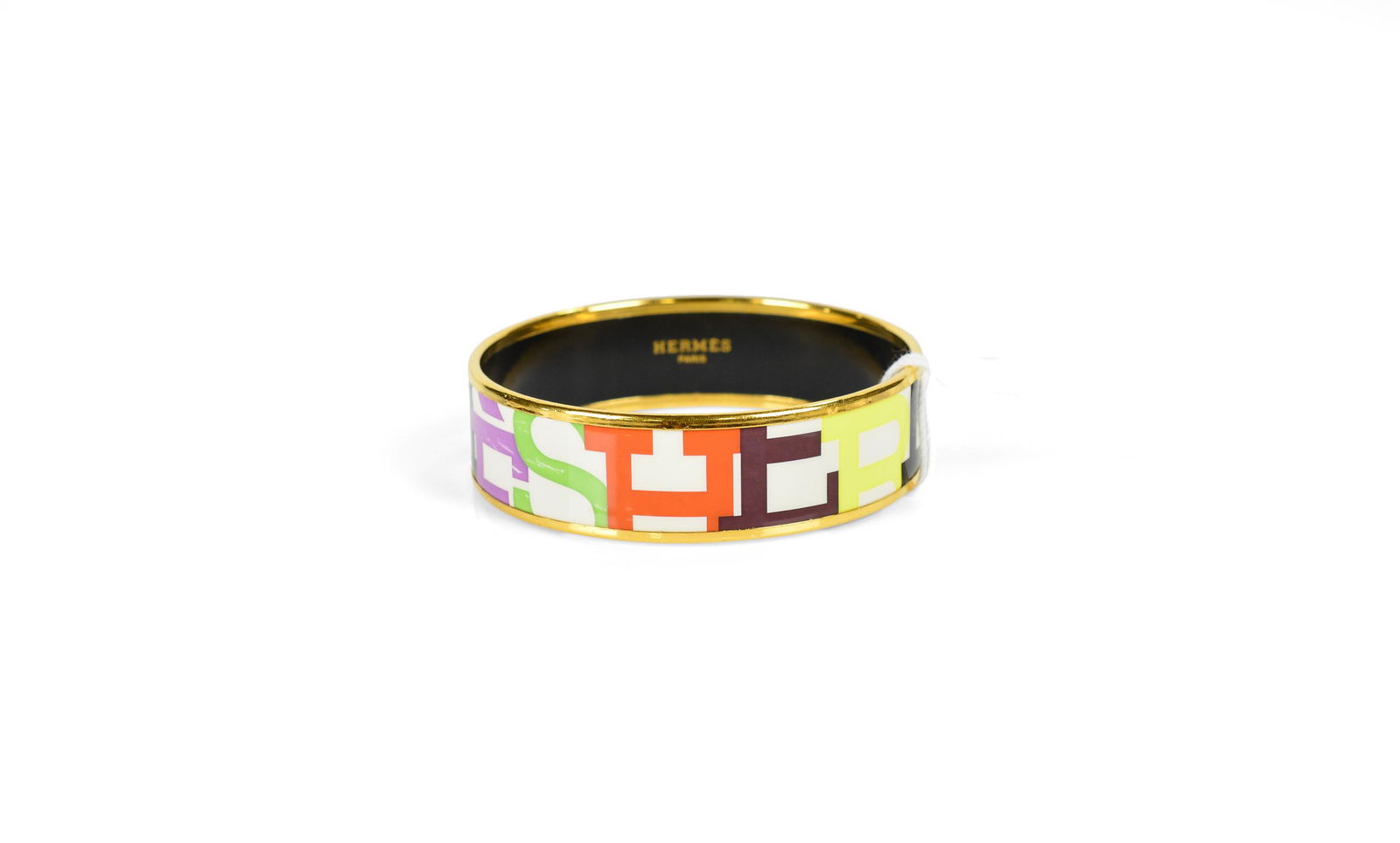 Hermes Enamel Bangle MM in  Capitales Motif (1 of 2)