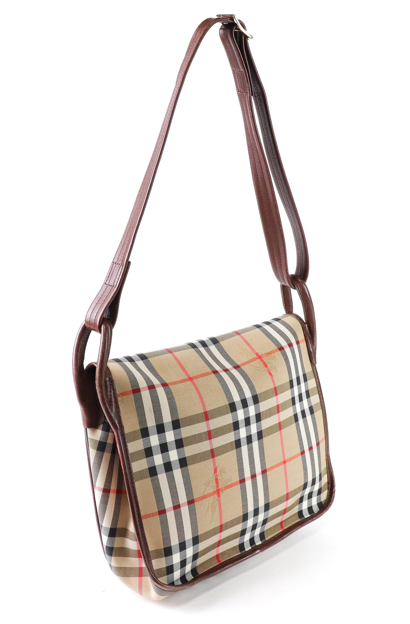 Burberry Vintage Messenger Flap Bag -  Leather Canvas (1 of 7)