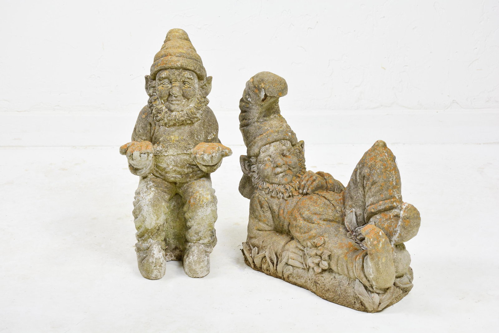 Two Concrete Garden Gnomes (1 of 3)