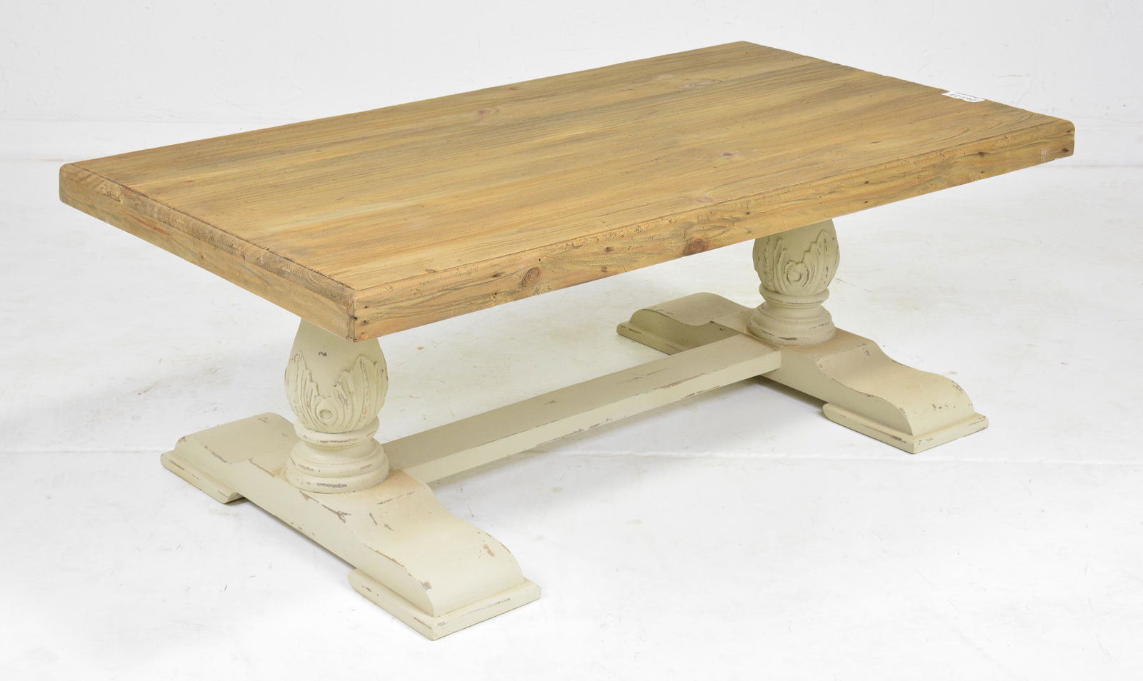 Coastal Coffee Table With Painted Stretcher Base (1 of 3)
