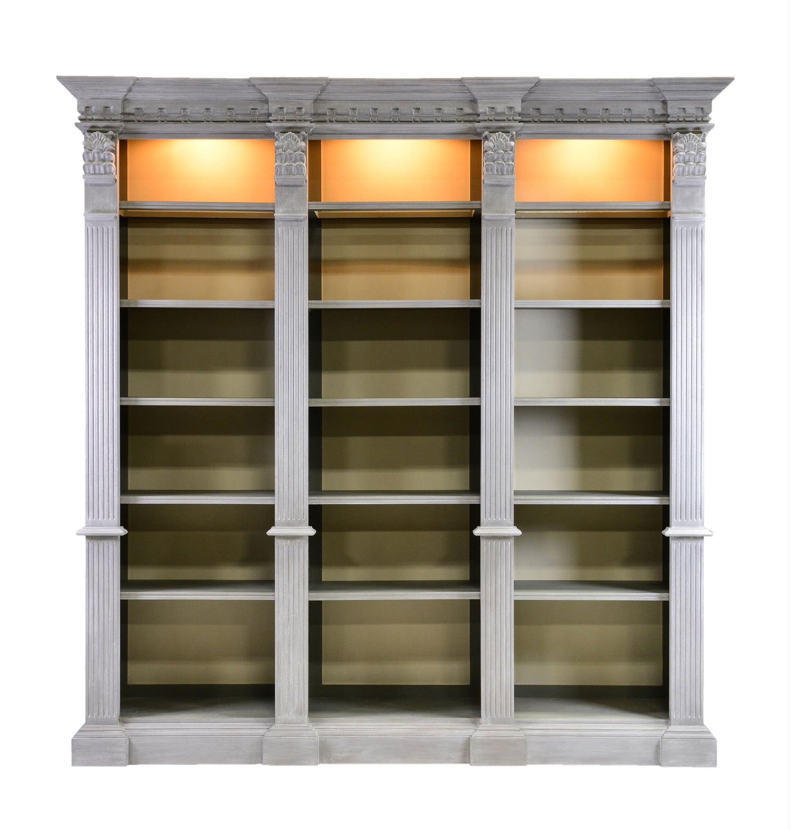 Large Painted Grey Open Display / Bookcase (1 of 2)