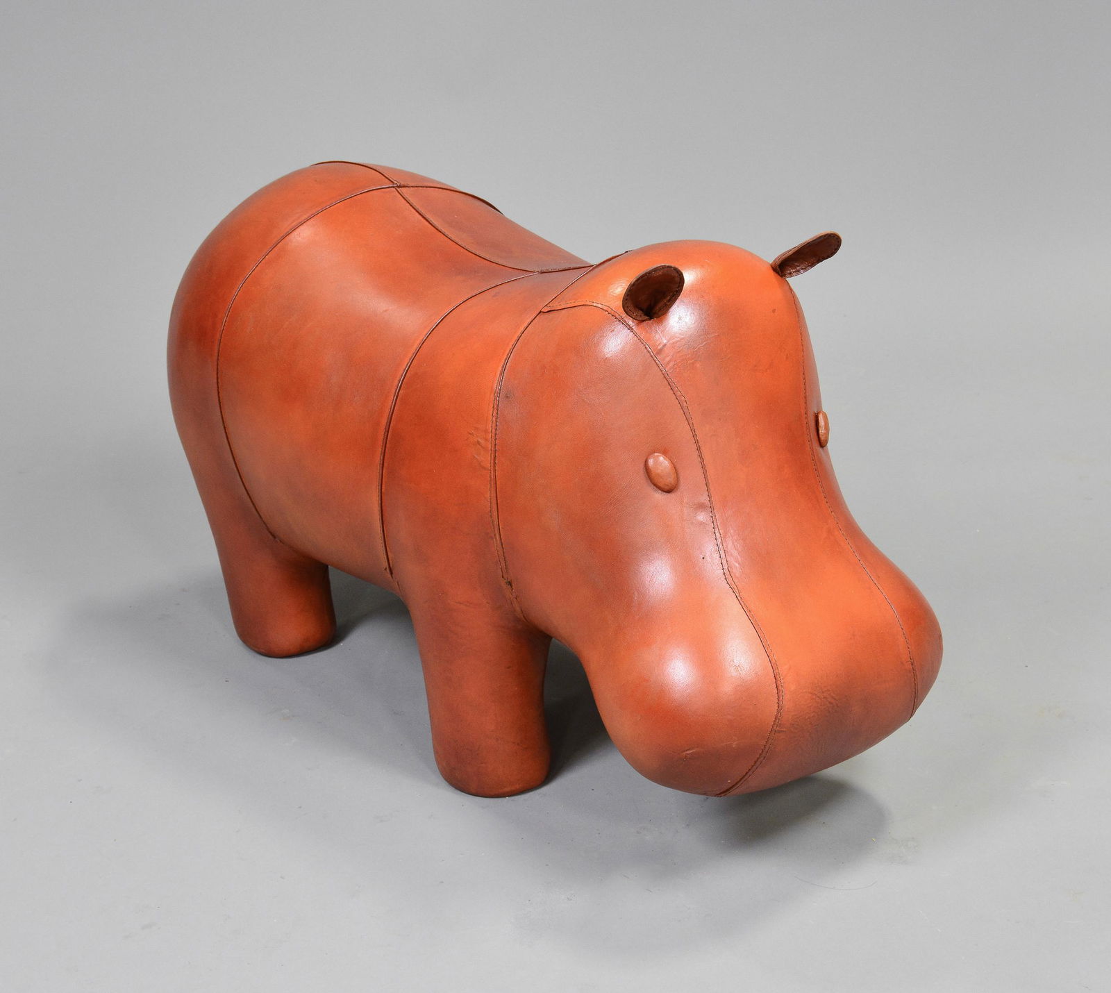 Leather Hippo Foot Stool In The Manner Of Omersa (1 of 2)