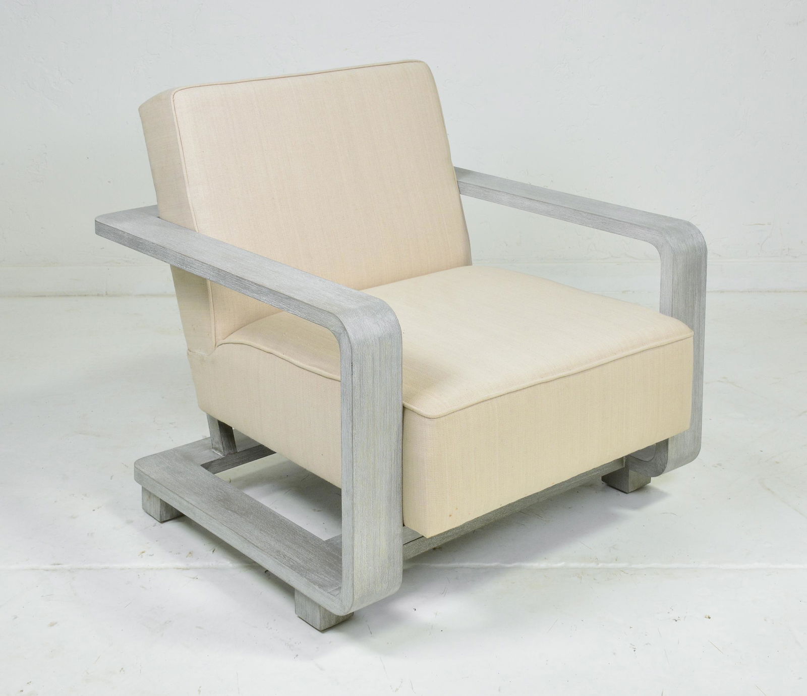 Modern Mystic Grey Painted Arm Chair (1 of 2)