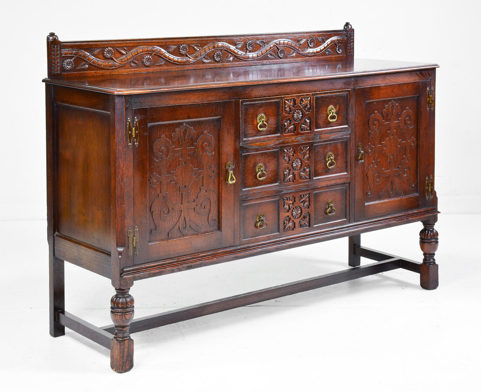 British Carved Oak Sideboard / Server (1 of 7)