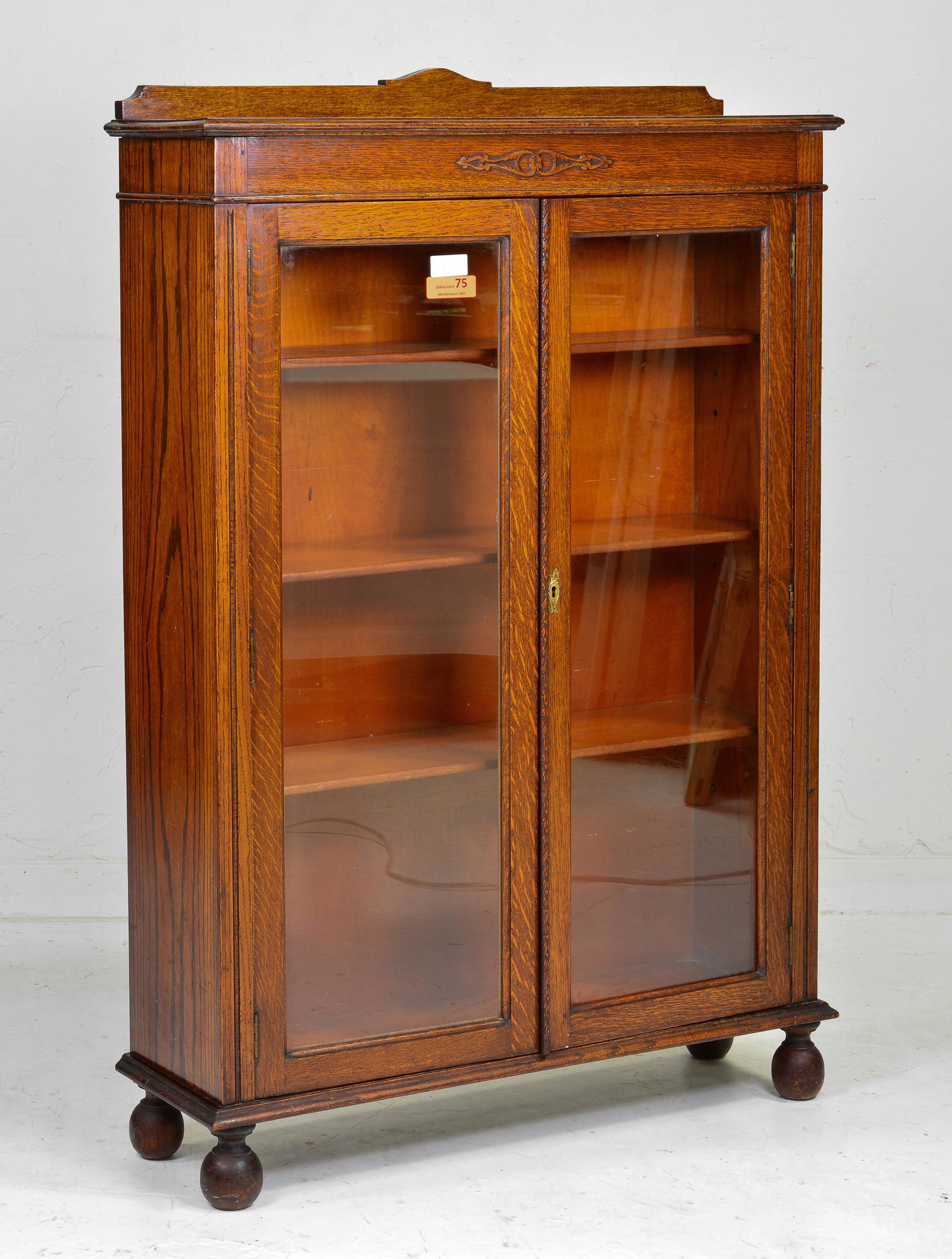 English Oak Double Door Bookcase (1 of 4)