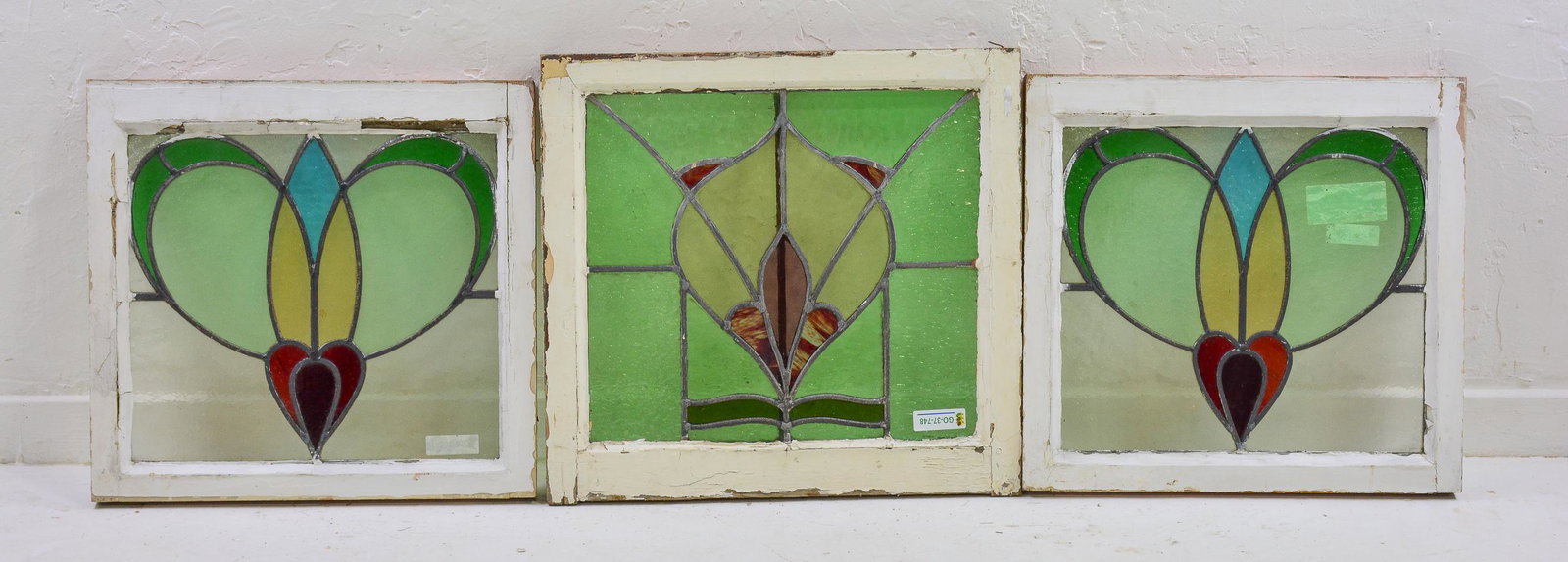 3 British Stained Glass Windows - Green (1 of 4)
