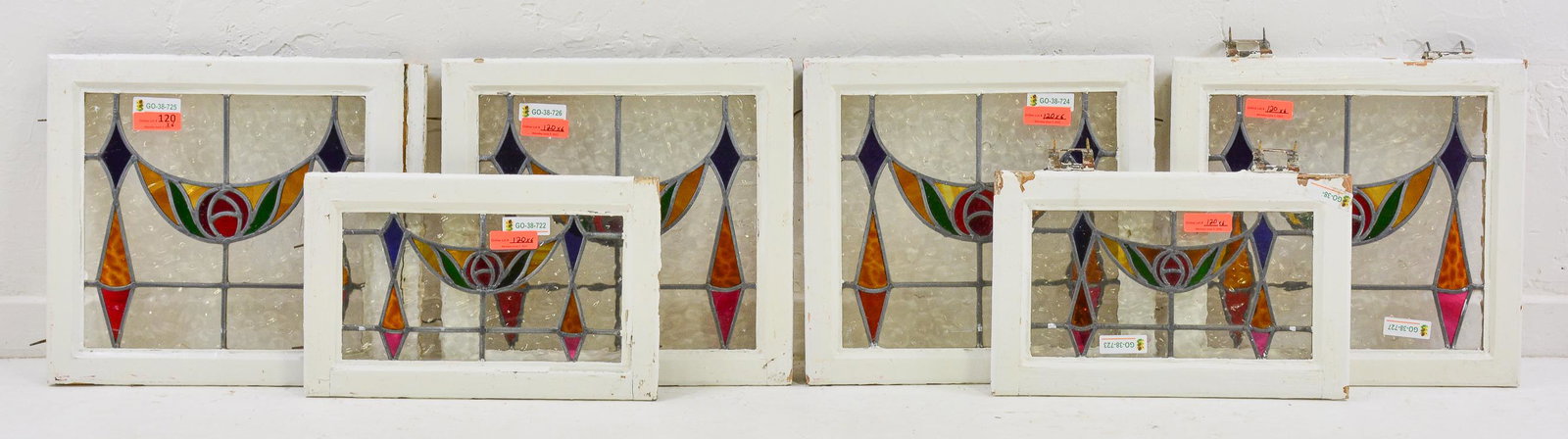 6 Multi Color Drape British Stained Glass Windows (1 of 2)