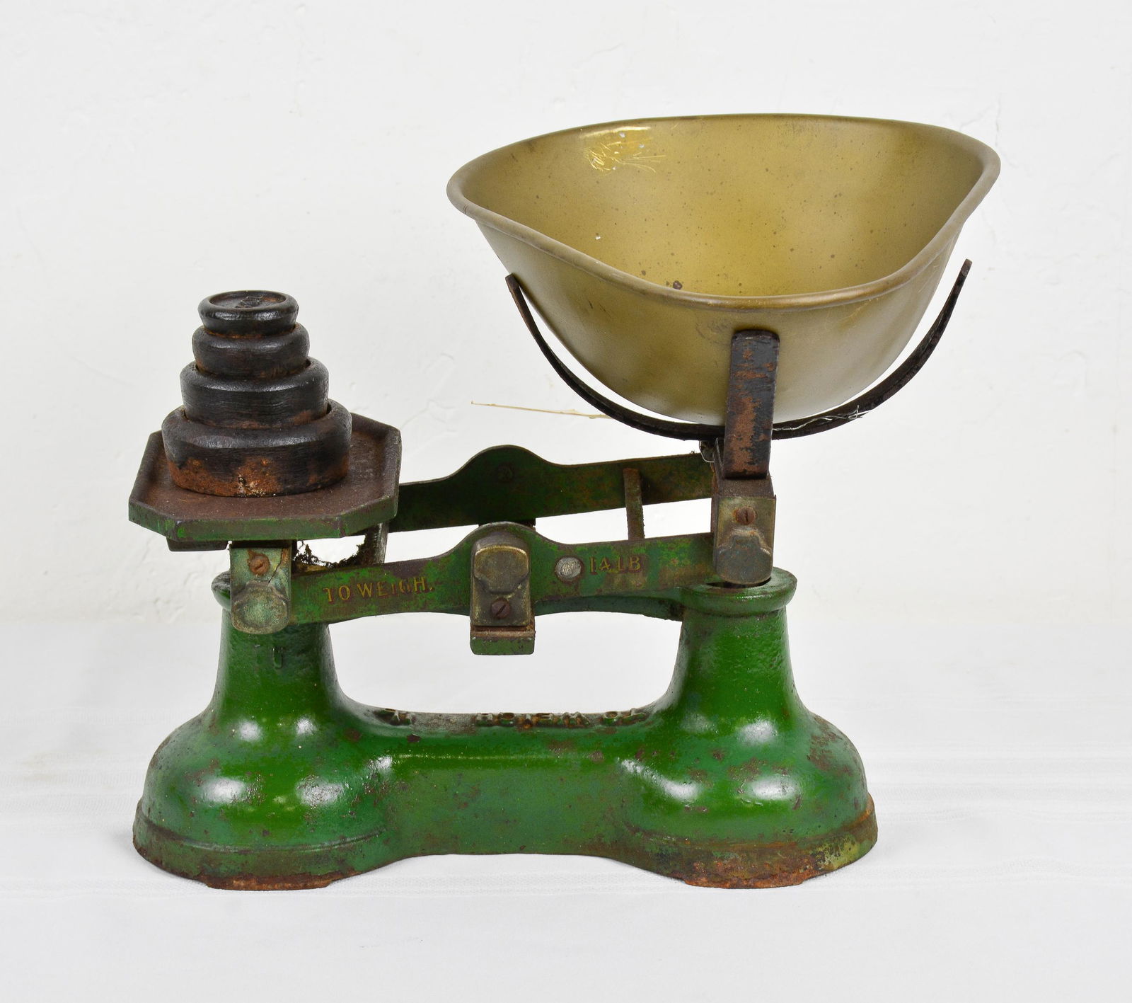 Green British Balance Scale With Weights (1 of 3)