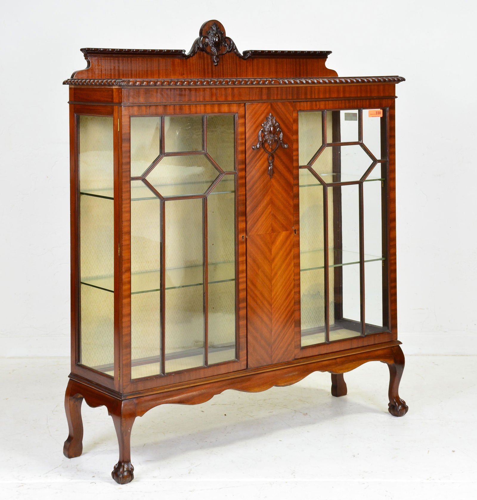 British Mahogany Ball & Claw Display Cabinet (1 of 4)