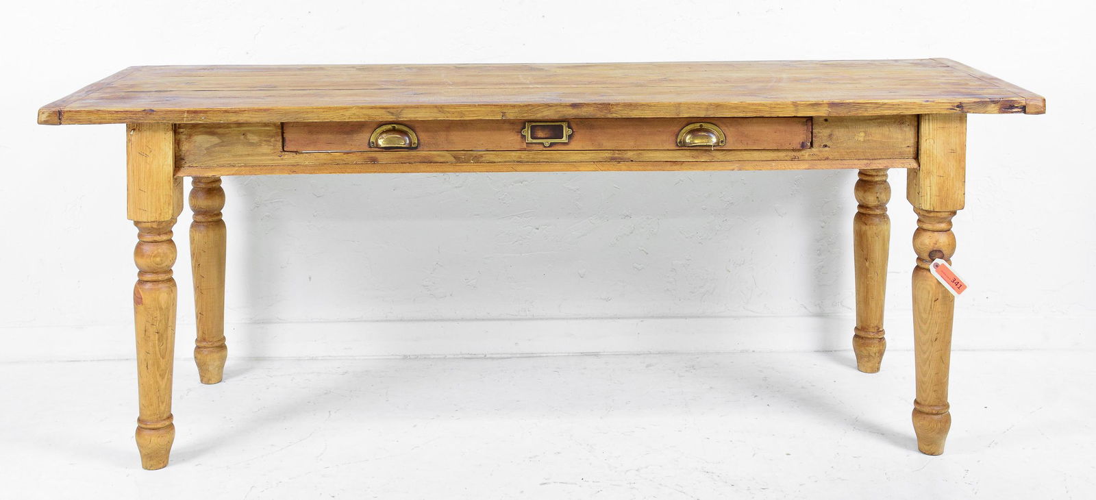 Long Narrow British Pine Table With Drawer #1 (1 of 3)