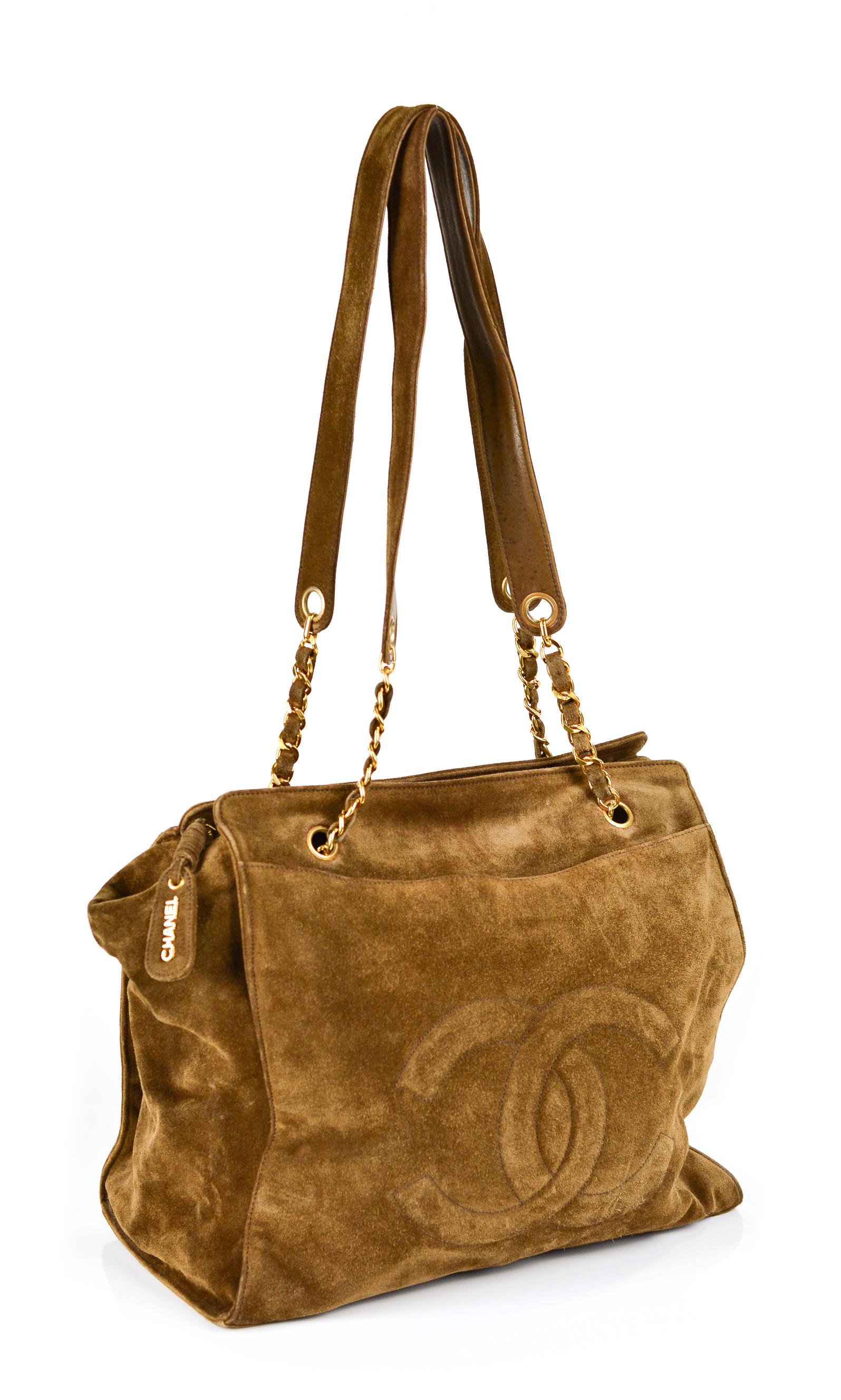 Chanel CC Shopping Tote - Interlaced Chain - Suede (1 of 7)