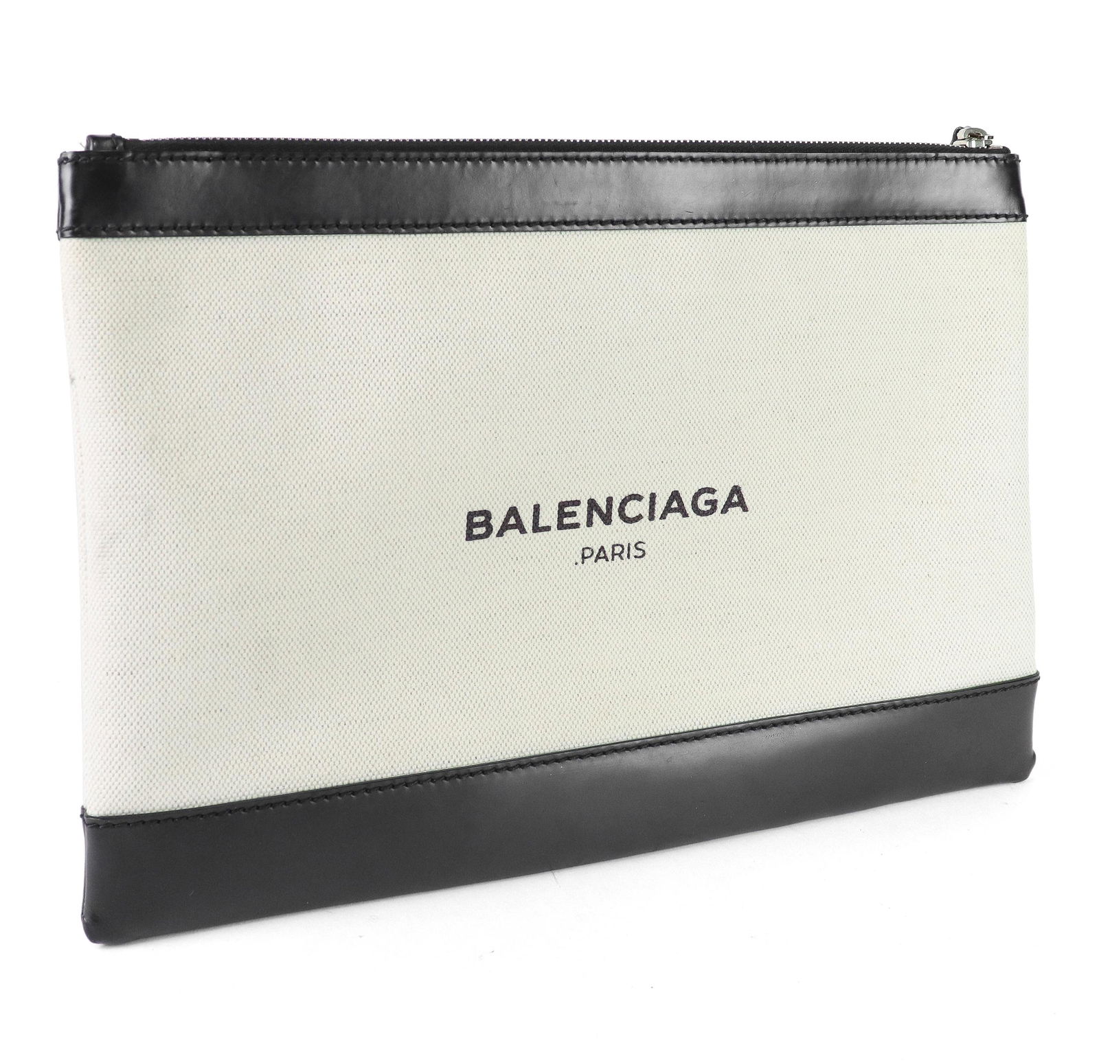Balenciaga Front Logo Clutch Bag in Canvas / Leather (1 of 3)