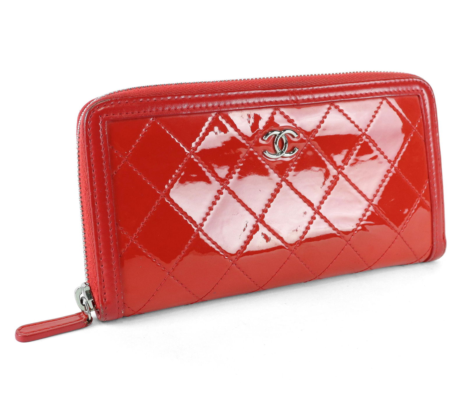 Chanel CC Zip Around Wallet in Quilted Patent Leather (1 of 4)
