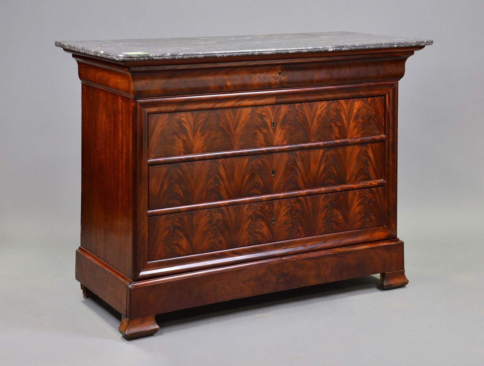 Louis Philippe Style Marble Top 5 Drawer Chest (1 of 3)