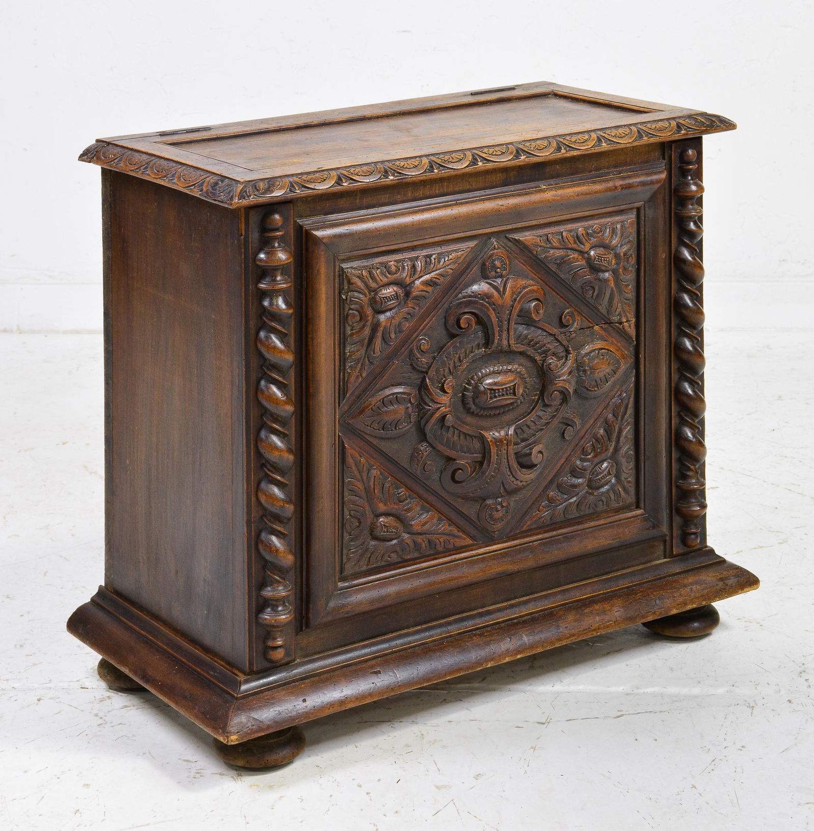 Louis XIII Style Carved Oak Small Coffer (1 of 4)