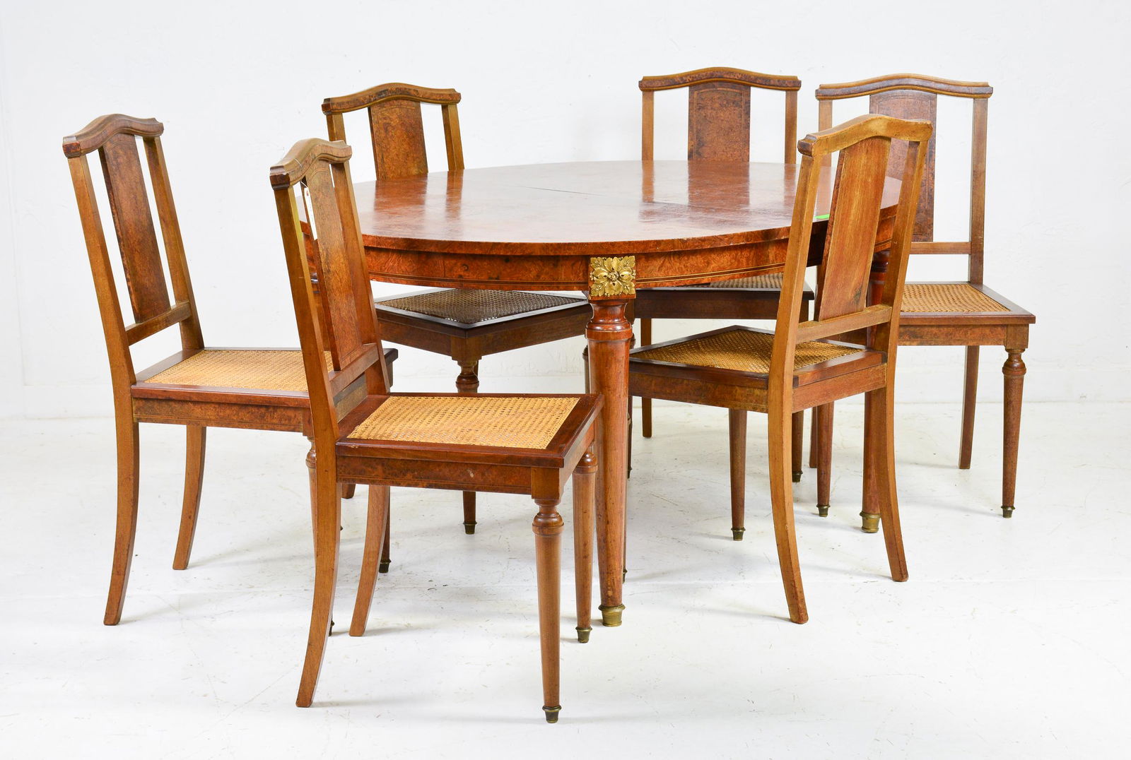 Louis XVI Style Elm Dining Table & 6 Chairs (1 of 5)