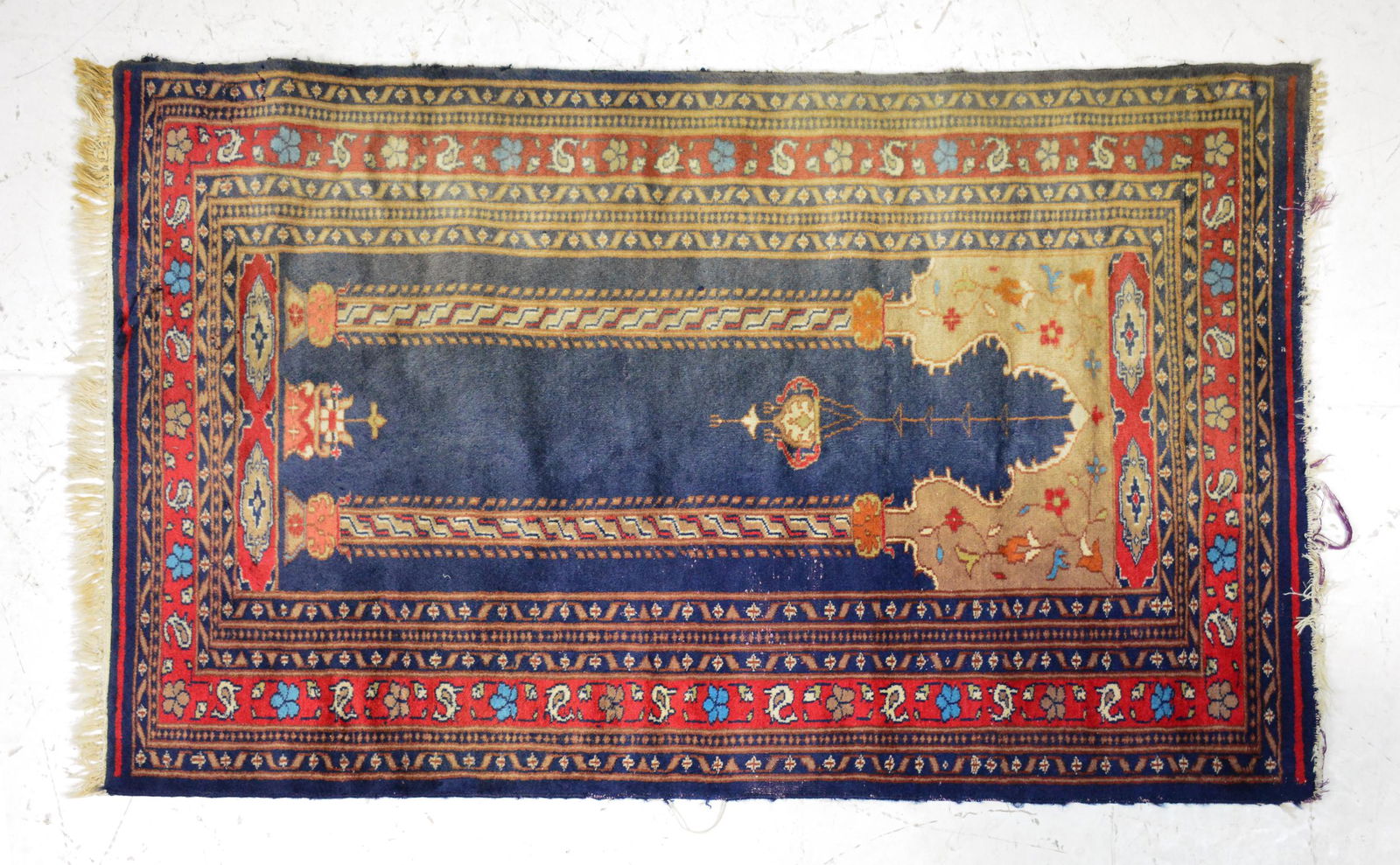 European Hand Made Rug - Red / Blue (1 of 3)