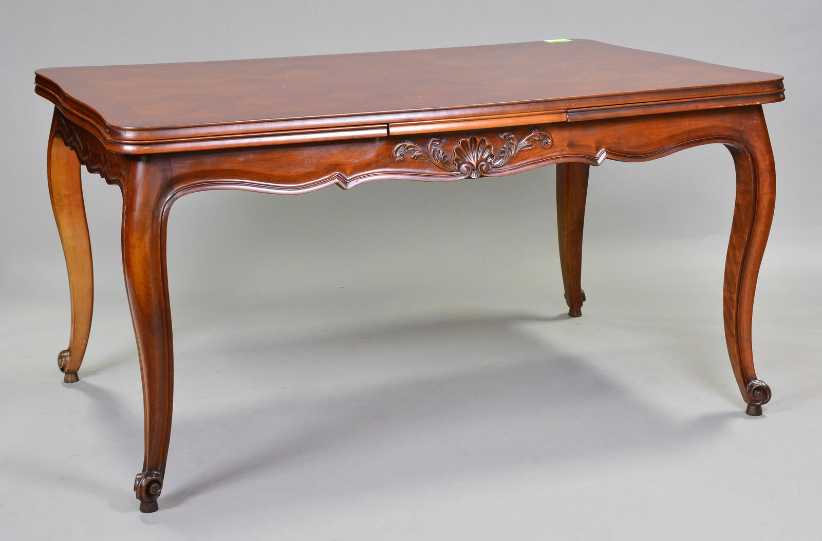 Louis XV Style Parquet Top Draw Leaf Table (1 of 4)