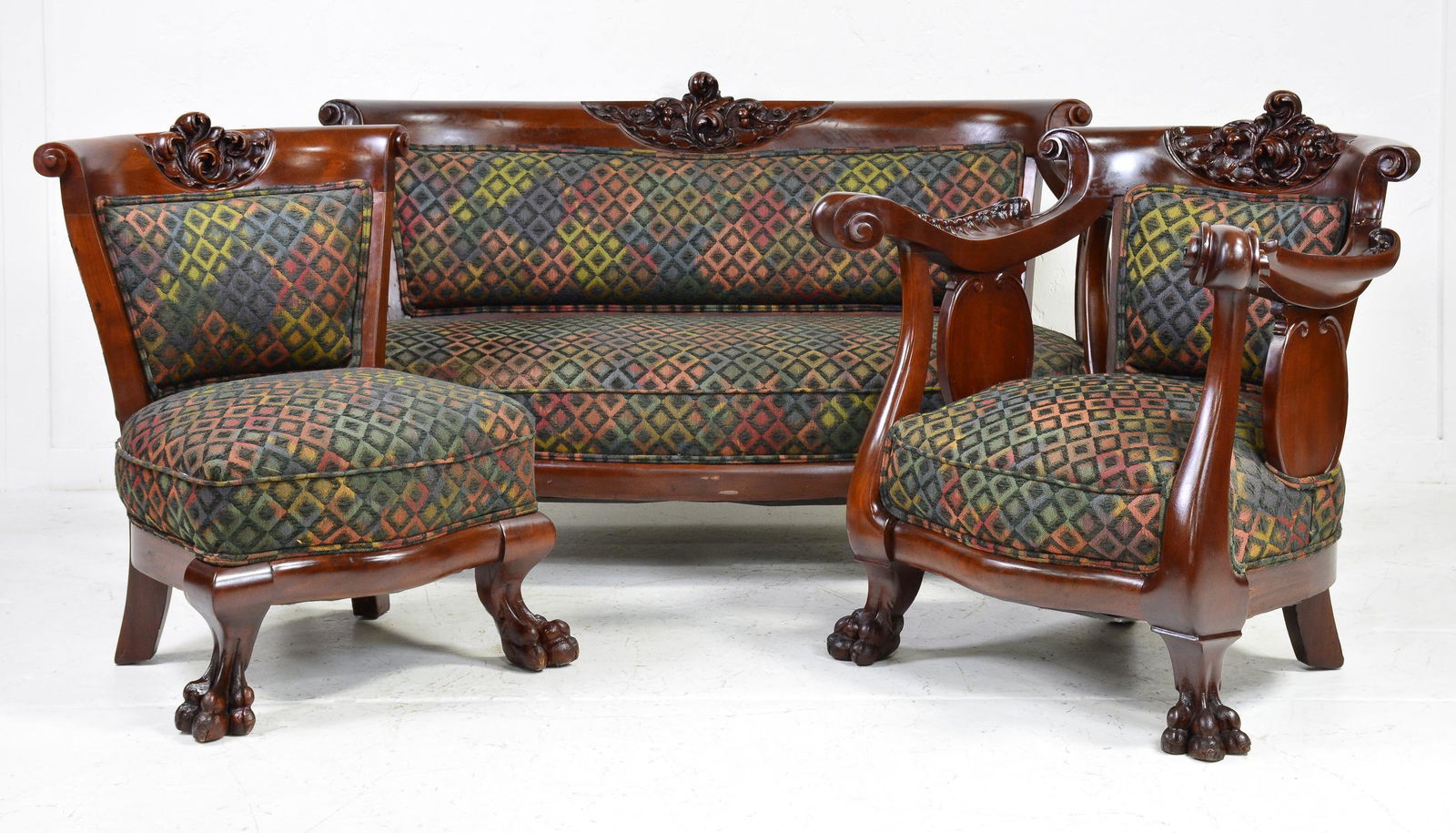 3pc Karpen Mahogany Sofa Set - Sofa & 2 Chairs (1 of 7)