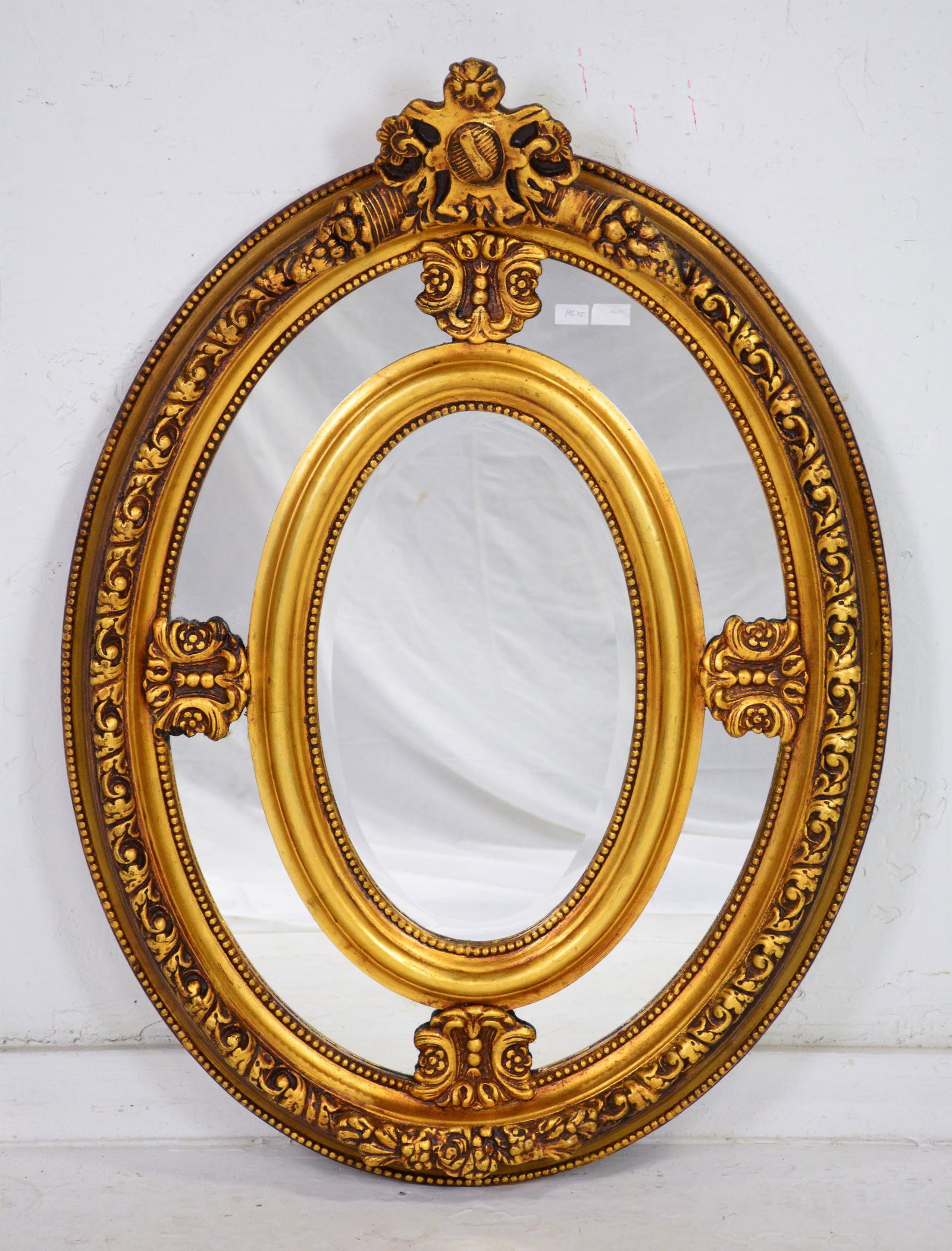 Gold Gilt French Style Oval Mirror #2 (1 of 2)