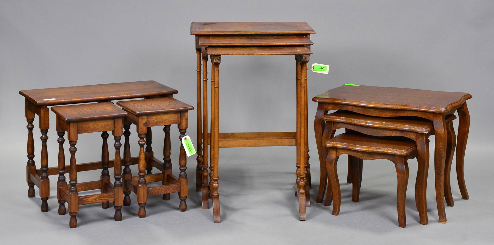 3 Assorted Nest of 3 Tables: 3 Assorted Nest of 3 Tables - 29 in tall x 22 x 15