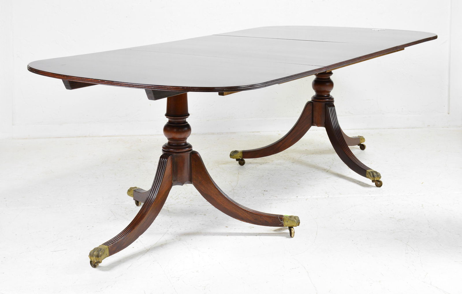 George III Style Mahogany Double Pedestal Base Table (1 of 4)