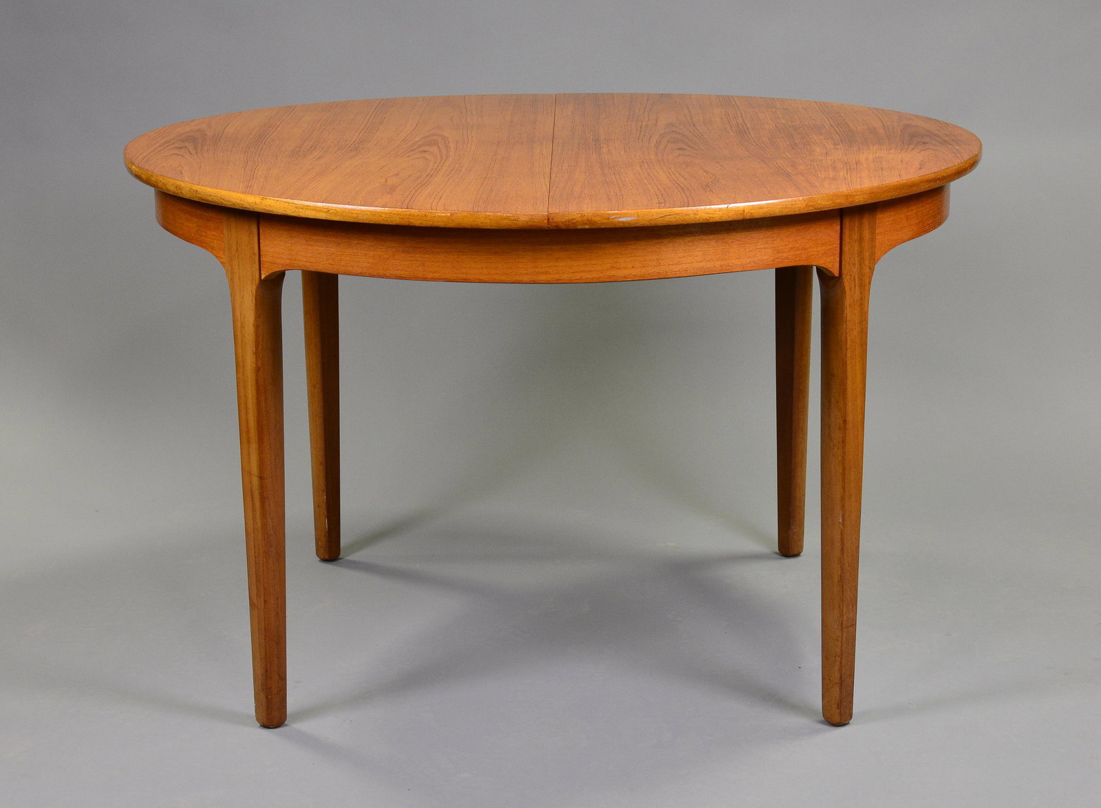 Round Mid Century Dining Table With Pop Up Leaf (1 of 3)