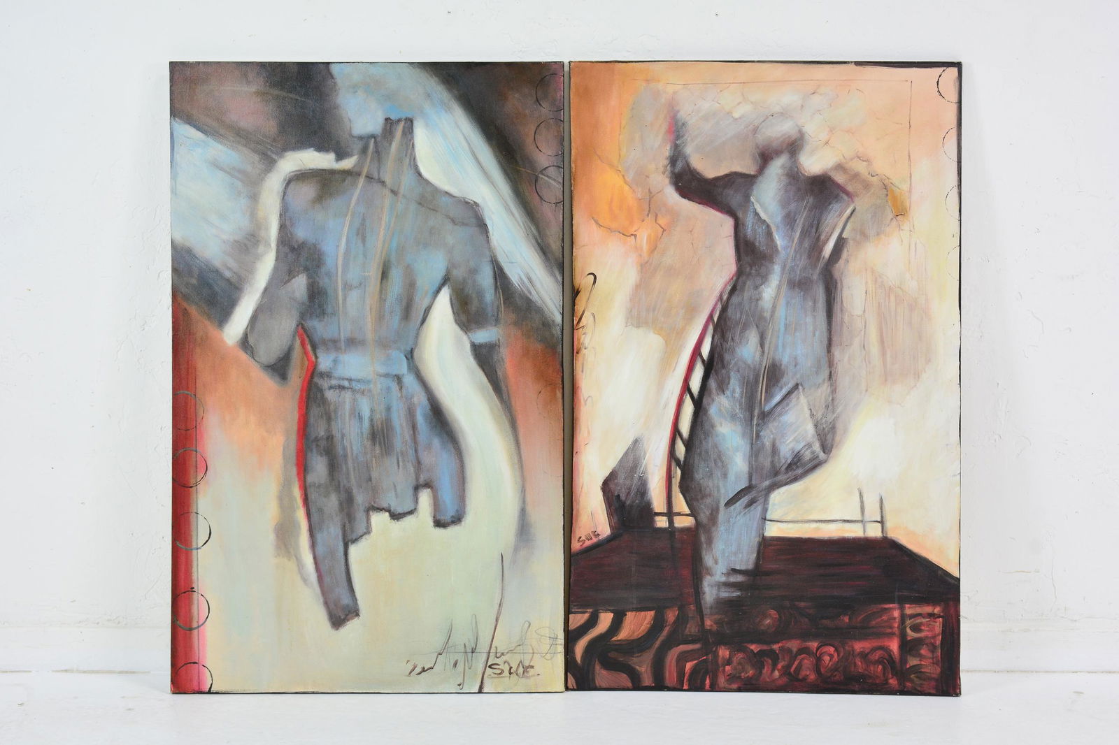 2 Abstract Oil Painting - Torsos (1 of 4)