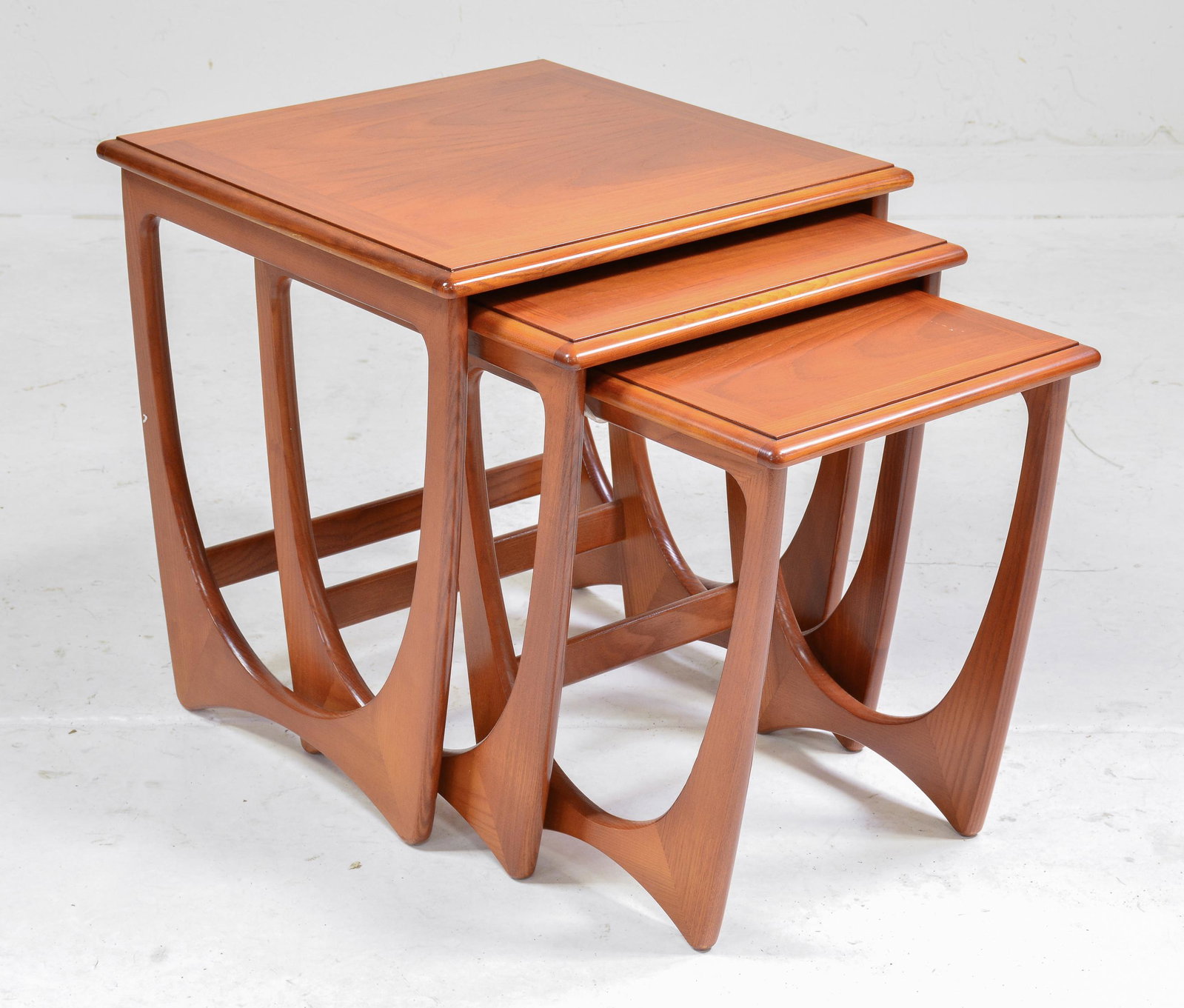 Mid Century Modern Astro Nest: This Danish Modern Style Teak nest is British - 21 tall x 20 wide x 20 deep