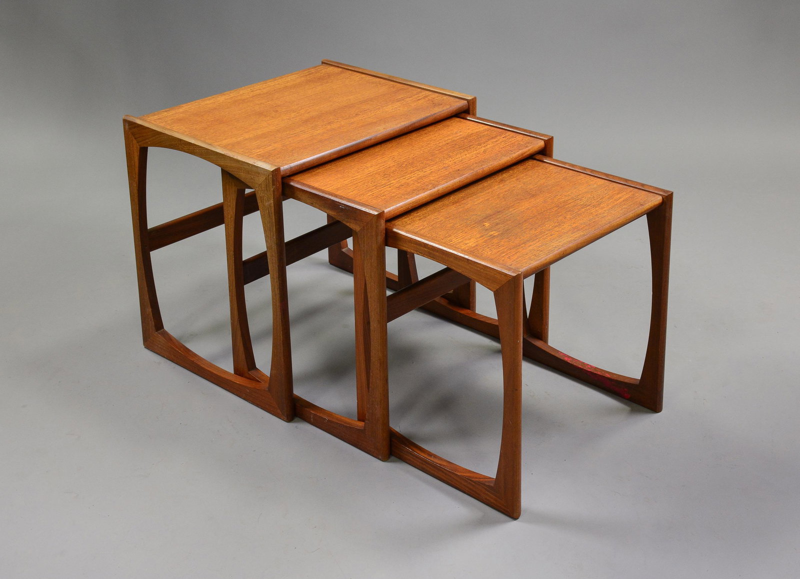 Mid Century Modern Quadrille Nesting Tables #1: Danish Modern Teak Quadrille Nest of 3 Tables - 20 in tall x 22 x 18