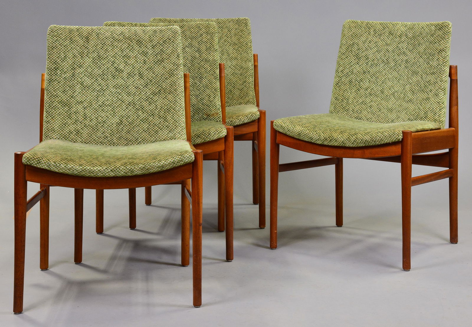4 Upholstered Mid Century Modern Dining Chairs (1 of 3)