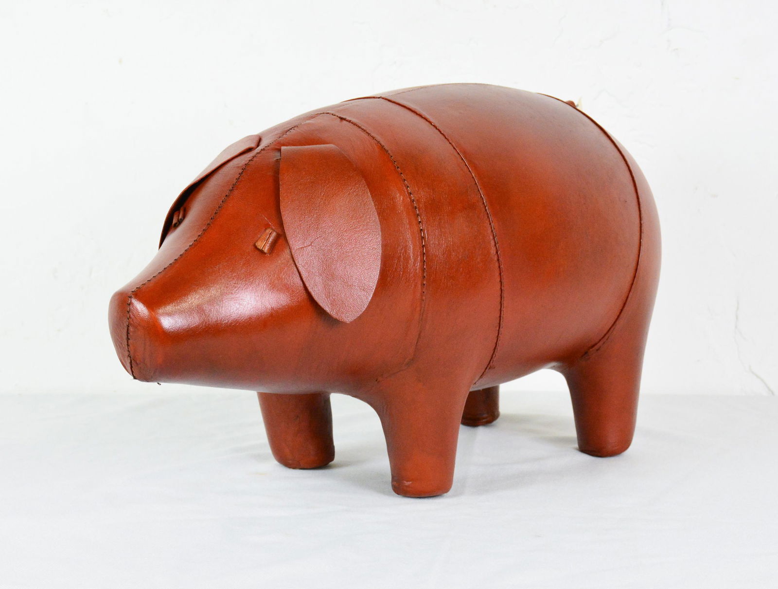 Small Leather Pig Foot Stool In The Manner Of Omersa (1 of 2)