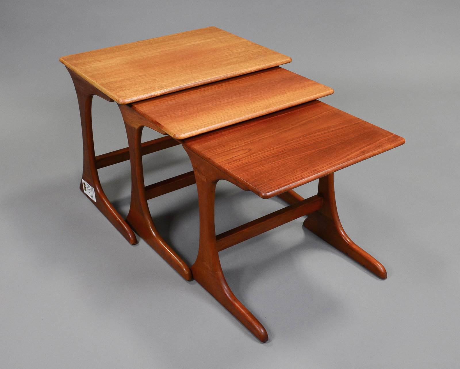 Mid Century Modern Teak Nest of Tables #1: Danish Modern Nest of Tables - 20 in tall x 22 x 18
