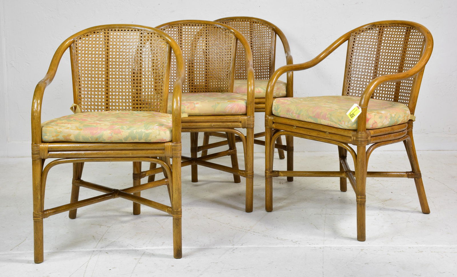 Set of 4 Tiki Style Rattan & Wicker Dining Chairs (1 of 3)