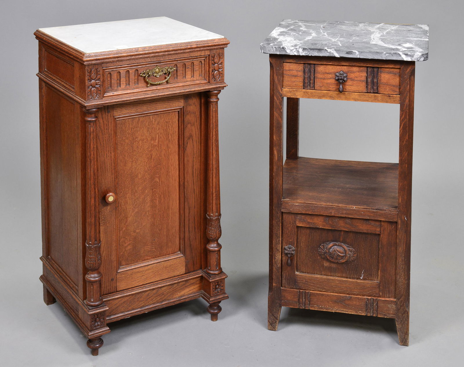 2 Louis Philippe Style Marble Top Nightstands (1 of 4)