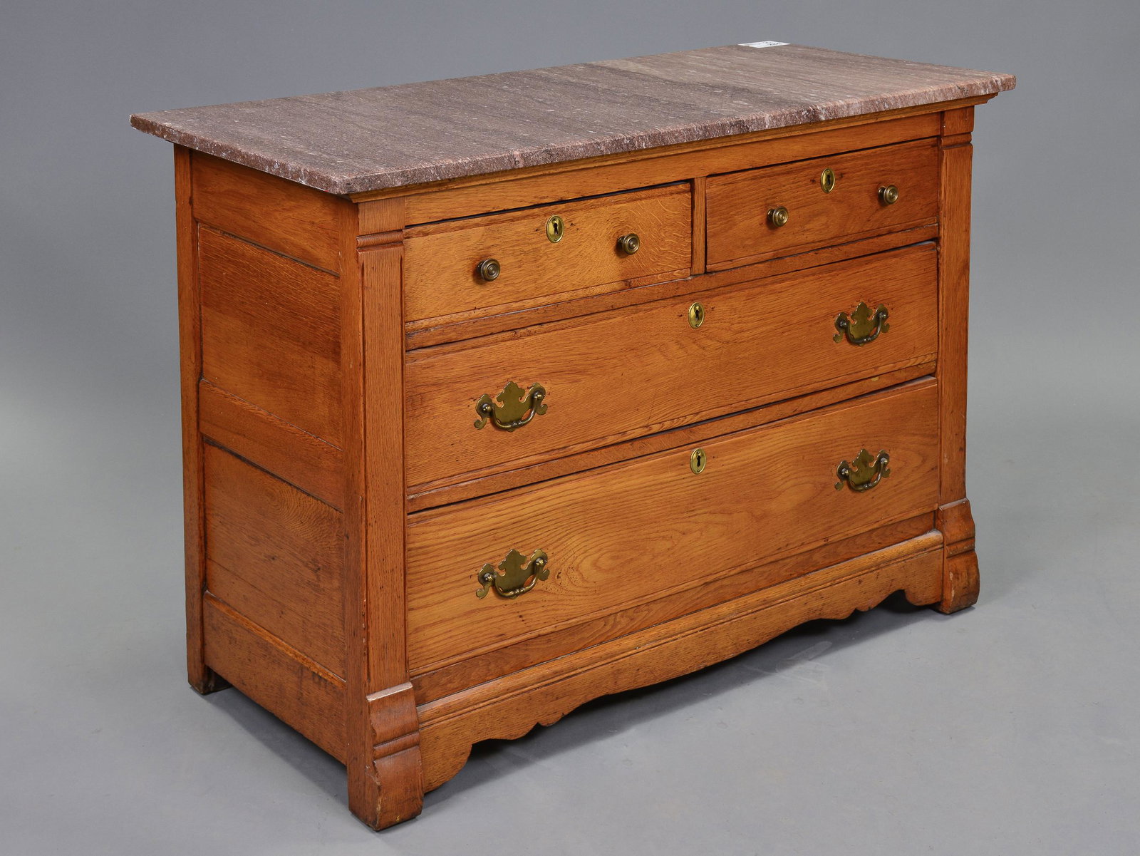 4 Drawer Marble Top Chest: 4 Drawer Marble Top Chest - 32 in tall x 44 x 21